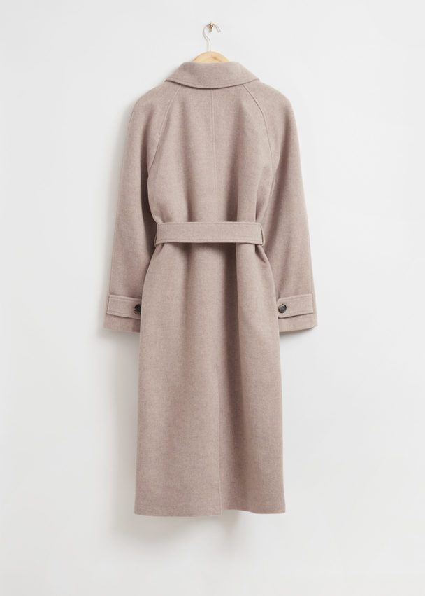 & Other Stories Relaxed Wool Blend Coat Light Beige