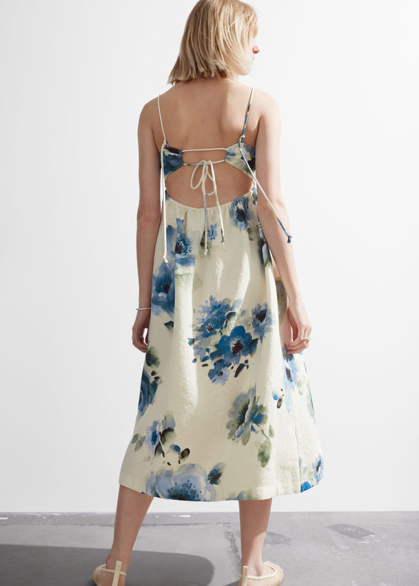 & Other Stories Strappy Midi Dress Lilac Florals