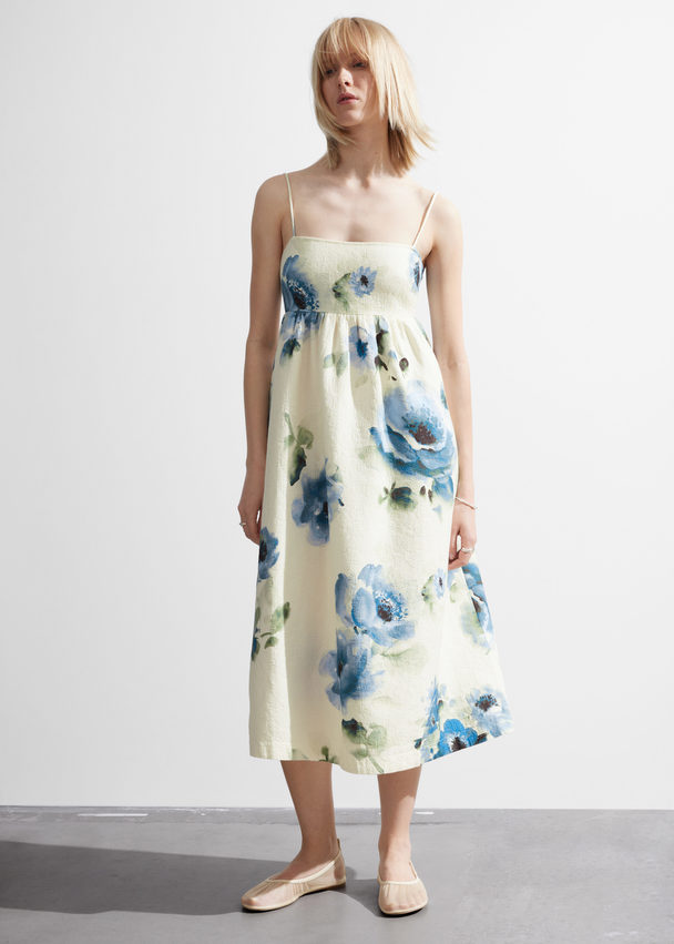 & Other Stories Strappy Midi Dress Lilac Florals