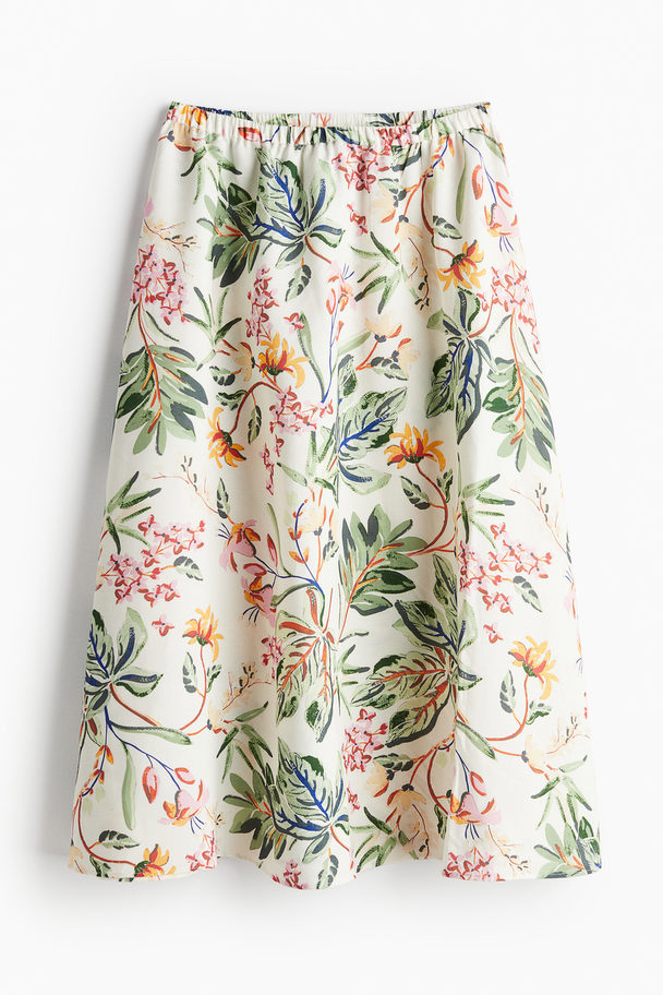 H&M Midi Skirt Cream/floral