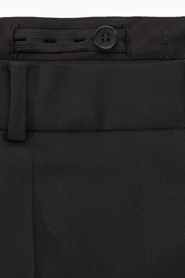 COS Tailored Straight-leg Wool Trousers Black
