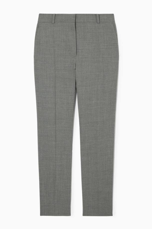 COS Tailored Straight-leg Wool Trousers Dark Grey
