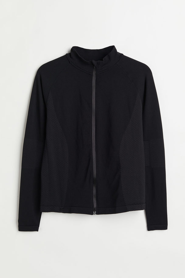 H&M H&m+ Seamless Sports Jacket Black