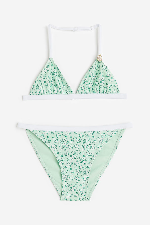H&M Bikini Ljusgrön/blommig