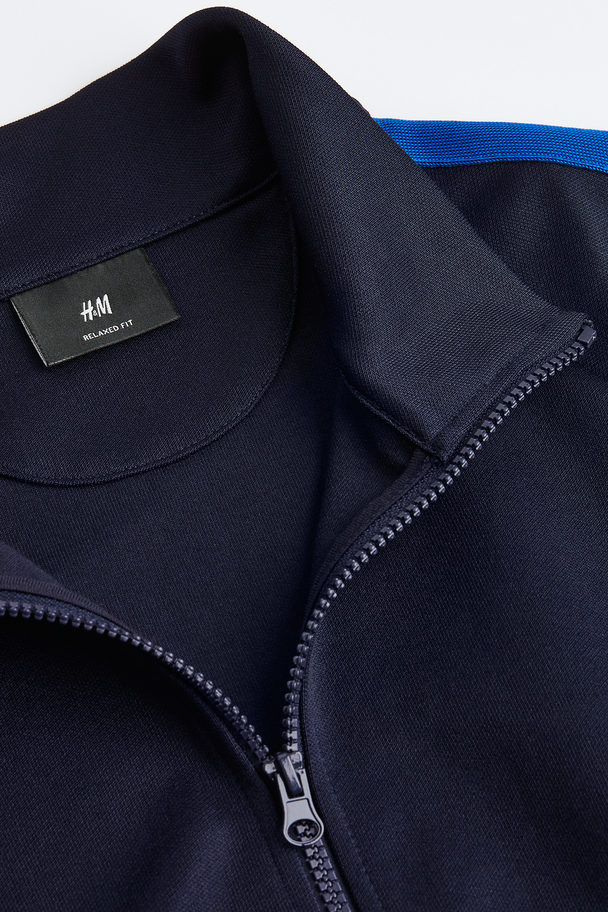 H&M Relaxed Fit Track Jacket Dark Blue