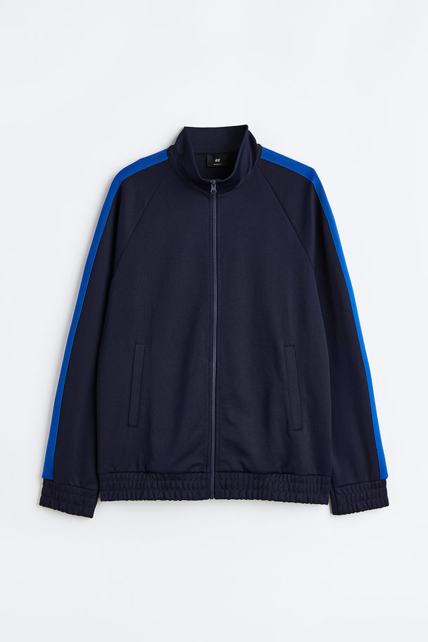 H&M Relaxed Fit Track Jacket Dark Blue