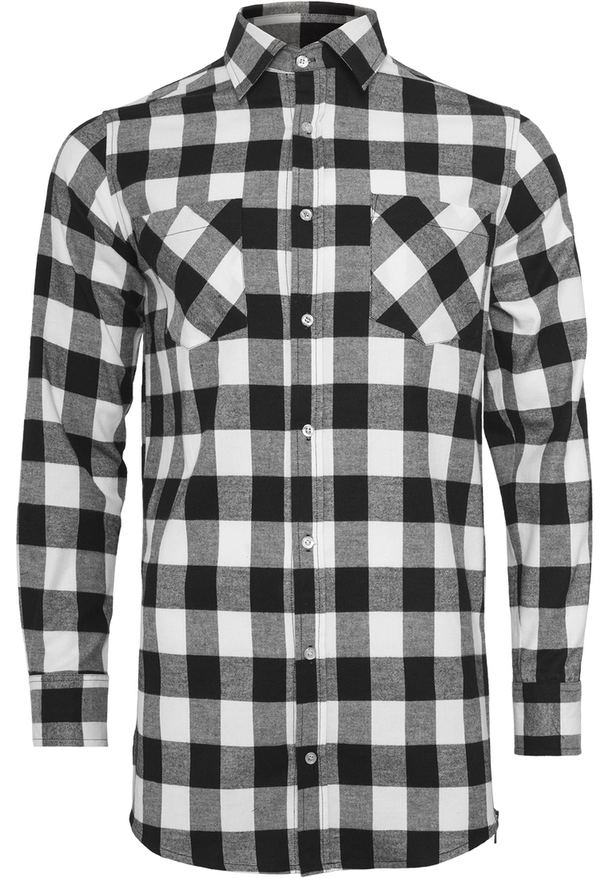 Urban Classics Herren Side-Zip Long Checked Flanell Shirt