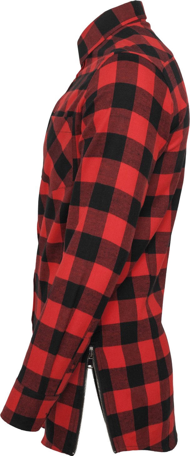 Urban Classics Herren Side-Zip Long Checked Flanell Shirt