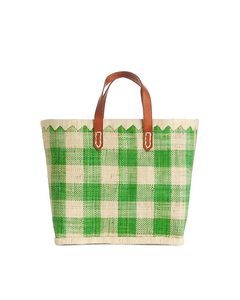 A World Of Craft Small Raffia Bag Green/beige