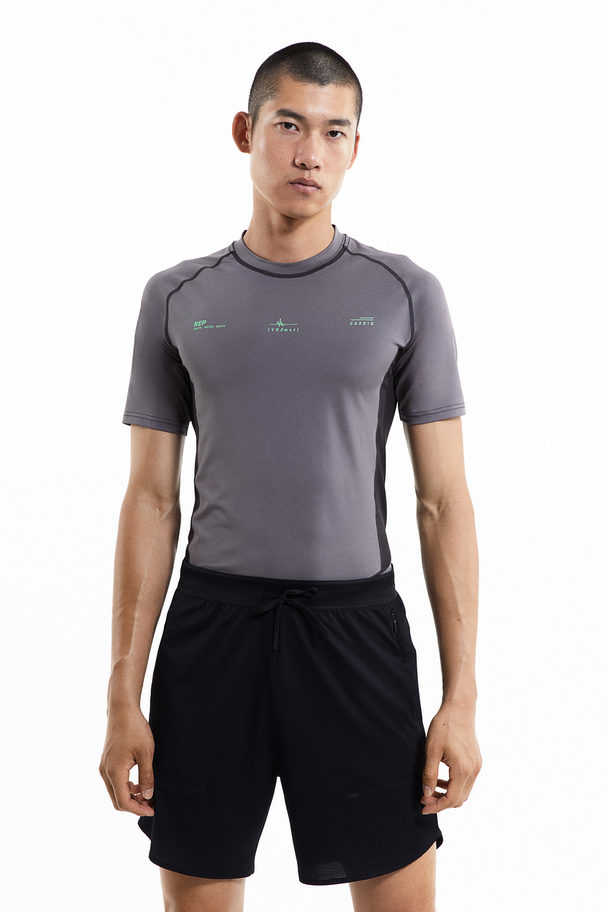 H&M DryMove™ Sport-T-Shirt Dunkelgrau