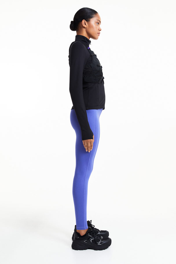 H&M Drymove™ Pocket-detail Sports Tights Lavender Blue