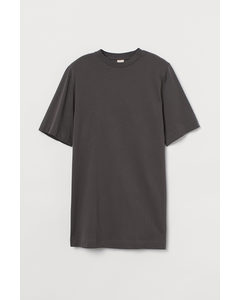 Shoulder-pad T-shirt Dress Dark Grey