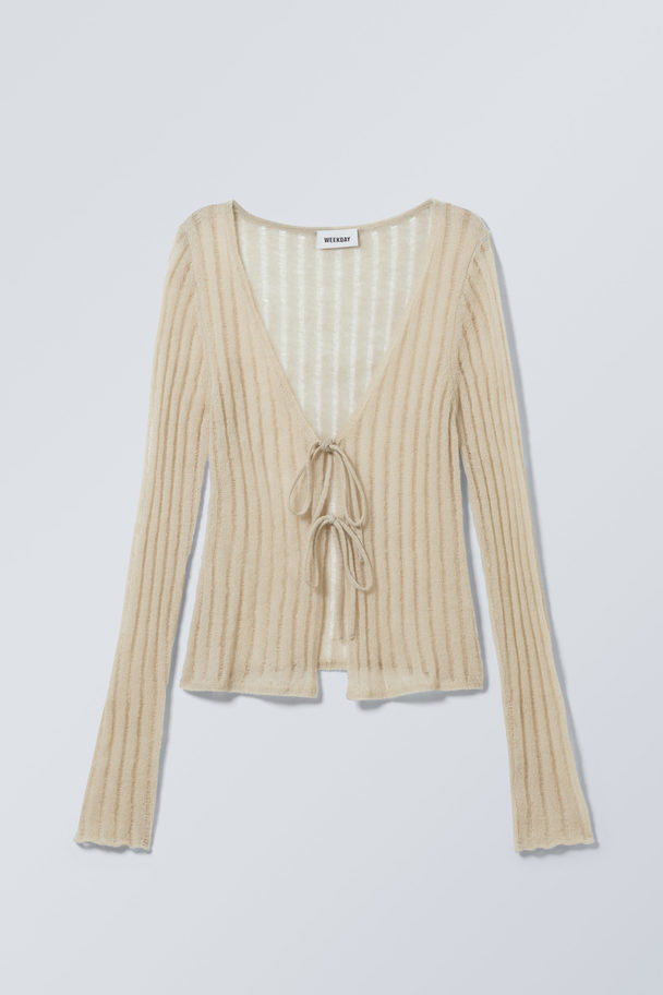 Weekday Taillierter Cardigan zum Binden Staubiges Beige