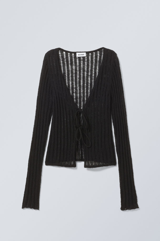 Weekday Taillierter Cardigan zum Binden Schwarz