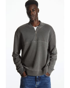 Relaxed-fit Half-zip Sweatshirt Washed Grey