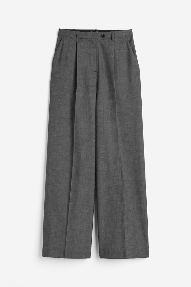 H&M Weite Twillhose Dunkelgrau