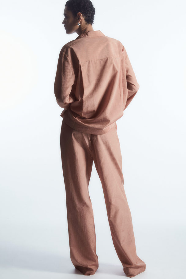 COS Striped Silk-blend Pyjama Trousers Pink
