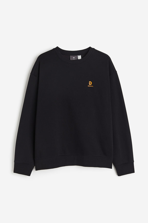 H&M Loose Fit Sweatshirt Black/discovery Channel