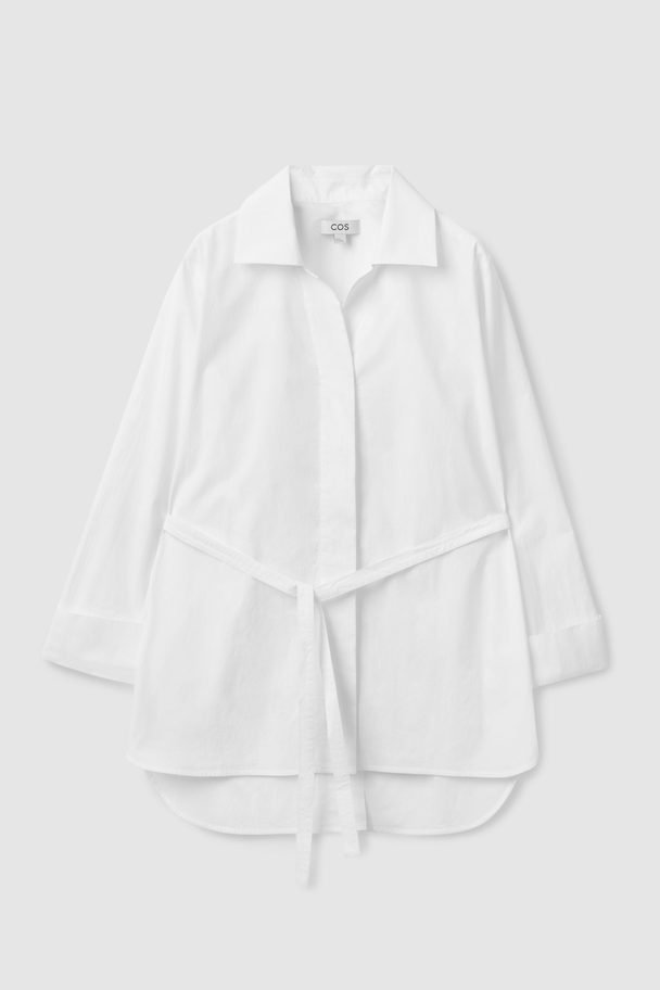 COS Belted Tunic Shirt White