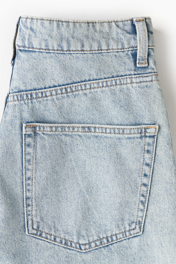 H&M Mom High Denim Shorts Pale Denim Blue