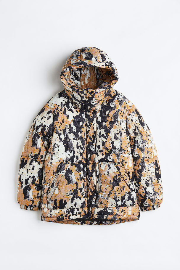 H&M Insulated Puffer Jacket Beige/patterned