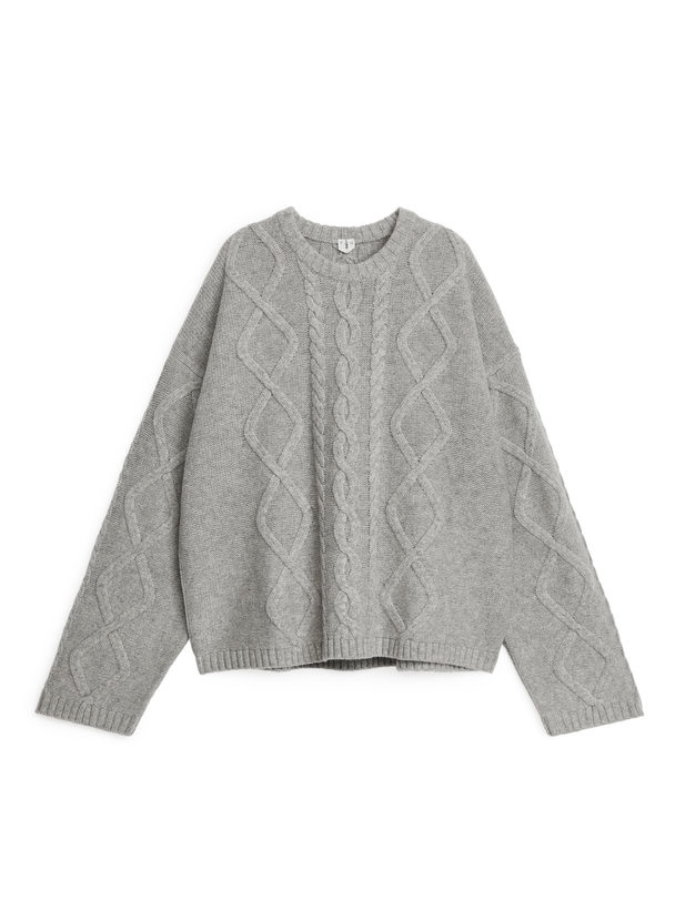 ARKET Cable-knit Wool Jumper Grey