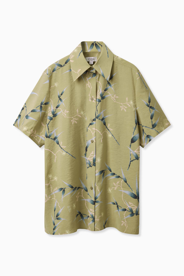 COS Relaxed-fit Printed Shirt Khaki