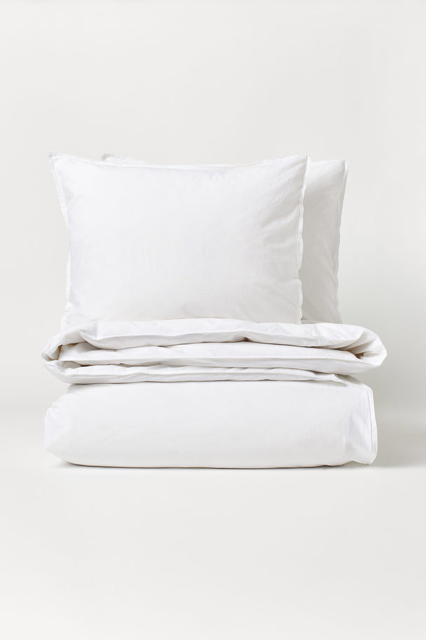 H&M HOME Sengesett I Bomull Dobbel/king Size Hvit