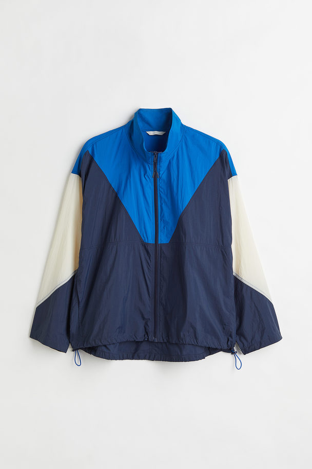 H&M H&m+ Block-coloured Nylon Jacket Dark Blue/block-coloured