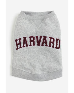 Hunde-Sweatshirt mit Motiv Graumeliert/Harvard