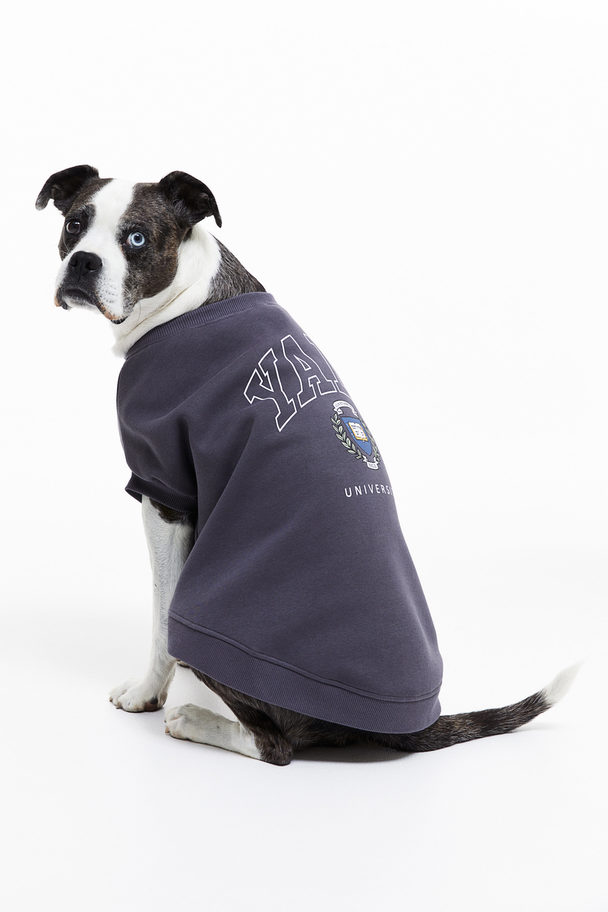 H&M Embroidery-detail Dog Top Dark Grey/yale