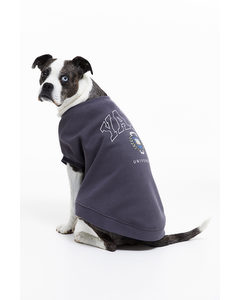 Hundepullover mit Stickerei Dunkelgrau/Yale
