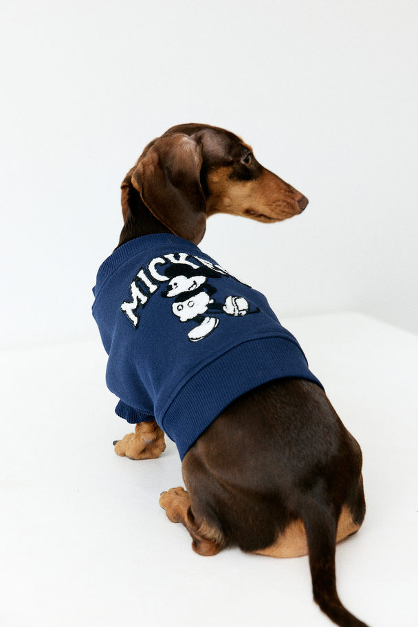 H&M Hunde-Sweatshirt mit Motiv Dunkelblau/Micky Maus