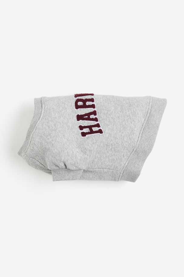 H&M Embroidery-detail Dog Top Grey Marl/harvard