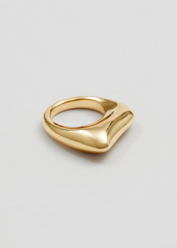 & Other Stories Grove Asymmetrische Ring Goudkleurig