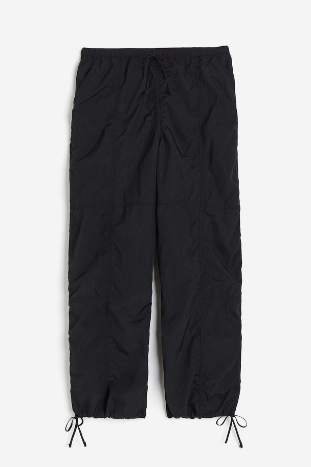 H&M Nylon Parachute Trousers Black