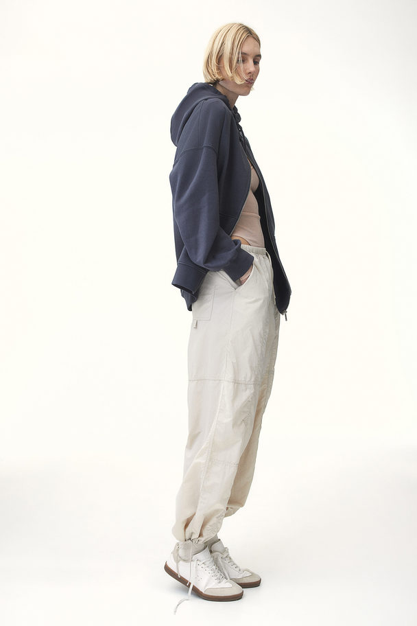 H&M Nylon Parachute Trousers Light Beige