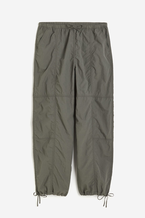 H&M Nylon Parachute Trousers Khaki Green