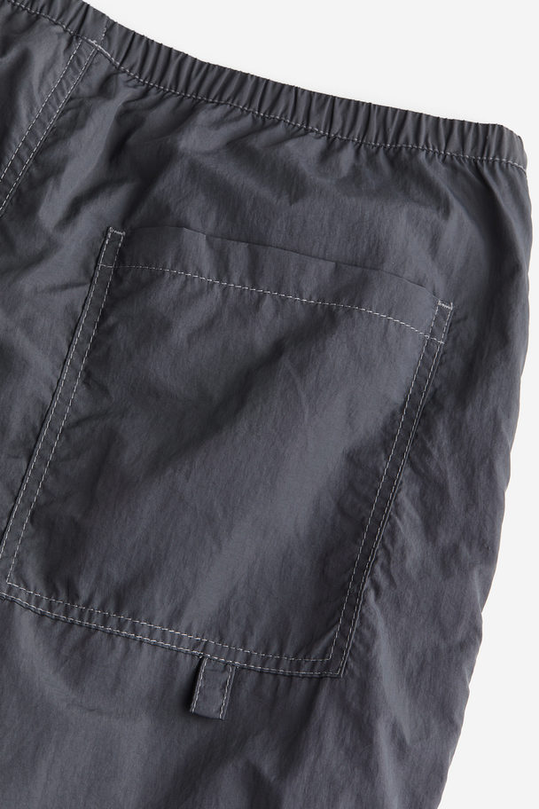 H&M Nylon Parachute Trousers Dark Grey