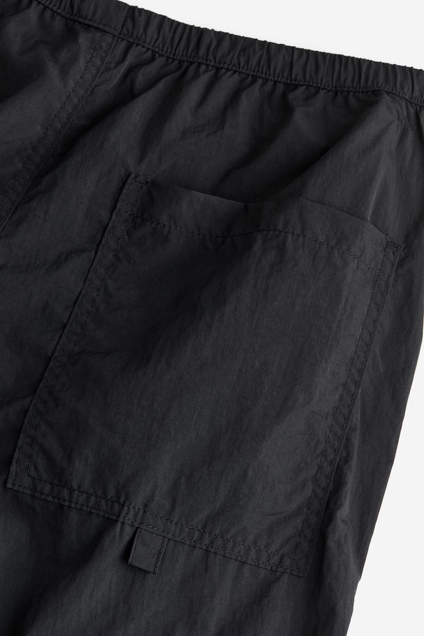 H&M Nylon Parachute Trousers Black