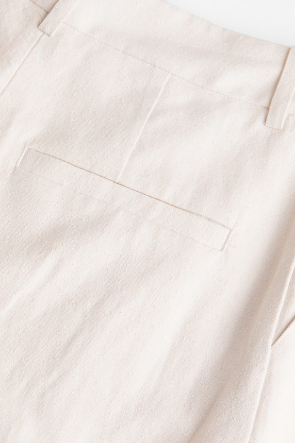H&M Silk-blend Trousers White