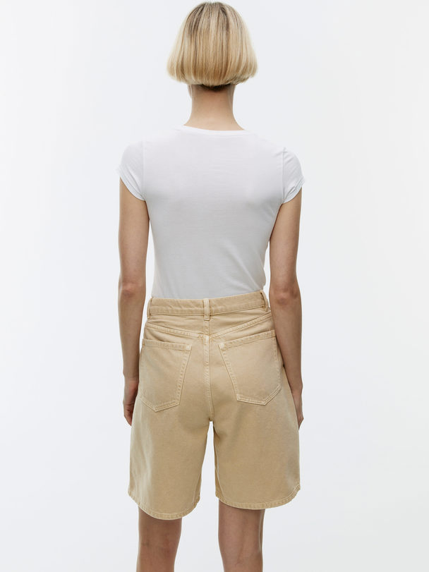 ARKET Pleat-detail Shorts Beige/overdye