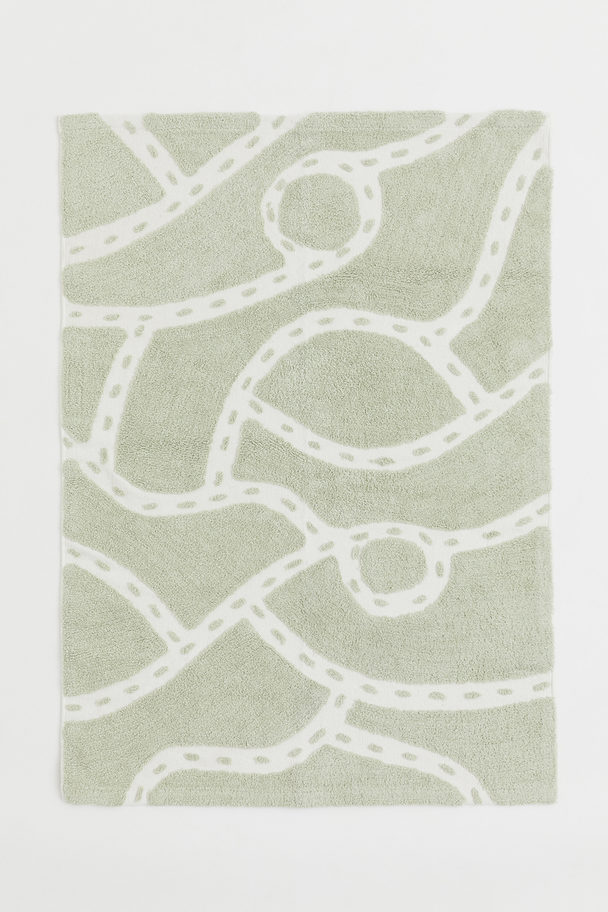 H&M HOME Tufted Cotton Rug Light Green/patterned