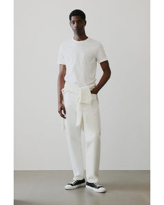 Baumwoll-T-Shirt in Slim Fit Weiß