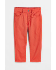Relaxed Fit Twill Trousers Coral