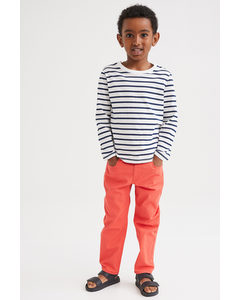 Relaxed Fit Twill Trousers Coral