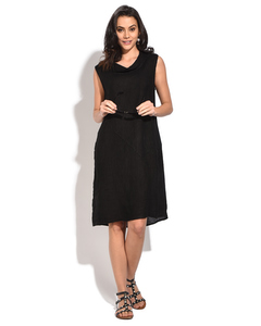 Mid-lenght Dress With Ruffled Round Collar
