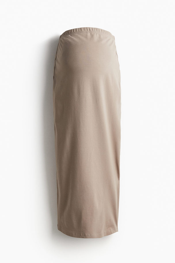 H&M Mama Cotton Jersey Skirt Beige