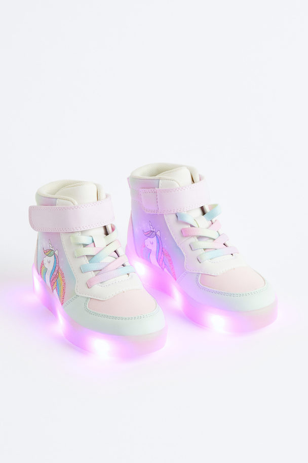 H&M Blinkende Sneaker Helllila/Einhorn