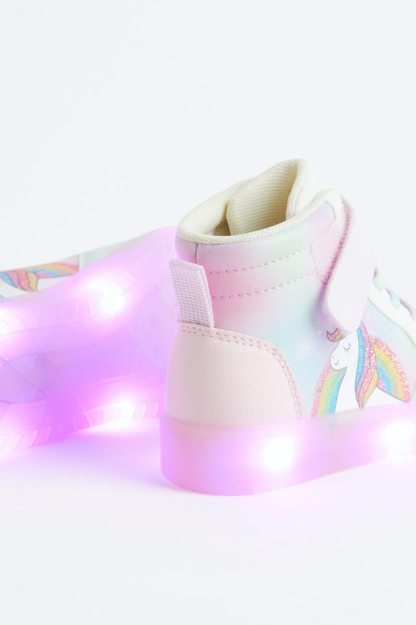 H&M Blinkende Sneaker Helllila/Einhorn